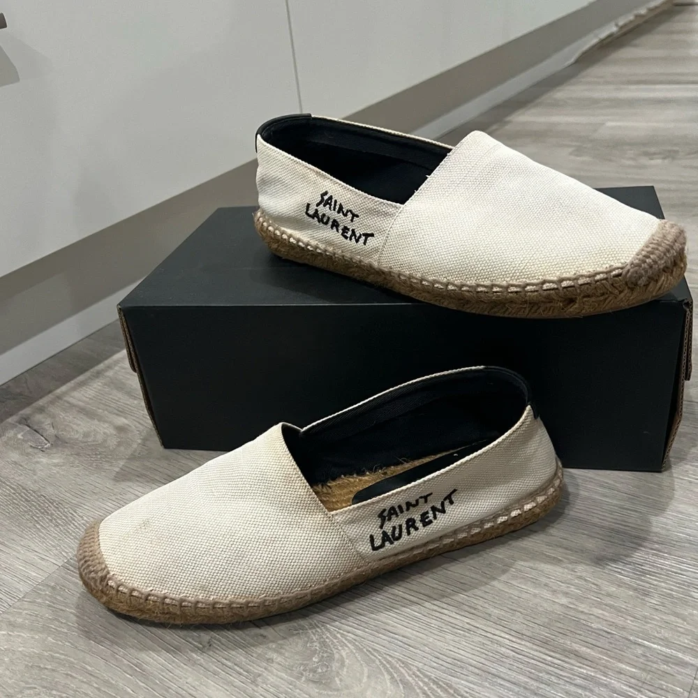 YSL Monogramme logo espadrille